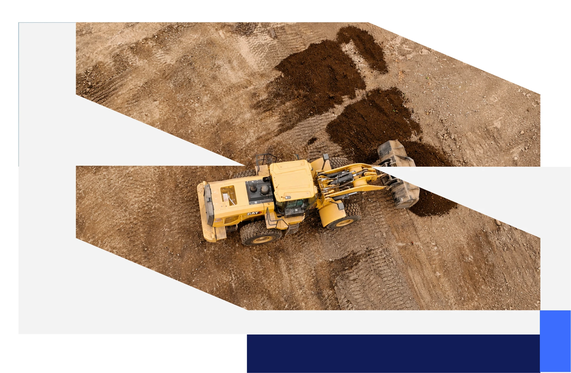 Aerial view of an excavator carrying out emergency earthwork